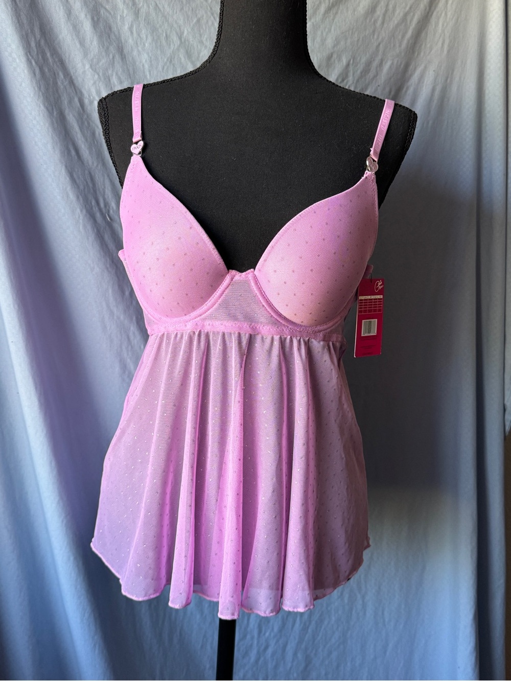 Paris Hilton Pink Sheer Babydoll Nightie
